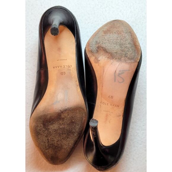 Cole Haan Grand OS Womens Black Leather Pumps Heels 6B Girl Boss Corpcore - Picture 7 of 8